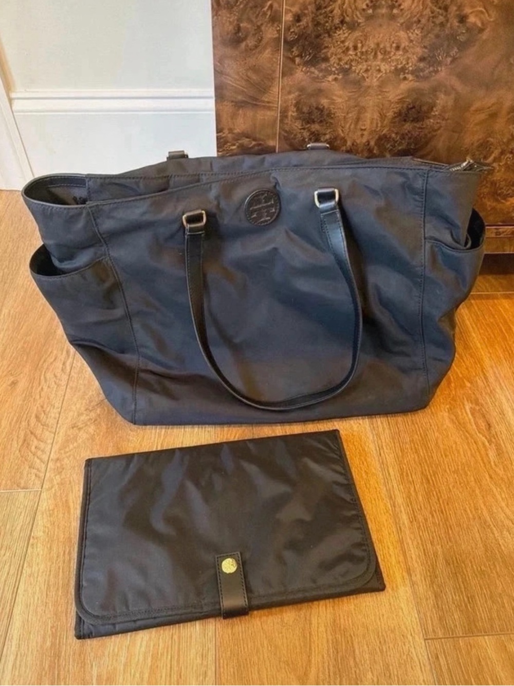 Tory Burch Navy Nylon Baby Tote with Matching Changing Pad